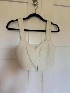Kimchi Blue Cream Textured Bustier Top